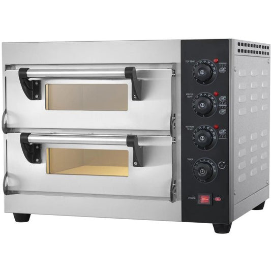 Commercial Pizza oven Electric 2 chambers 400x400mm 350°C Mechanical controls 3.9kW 230V |